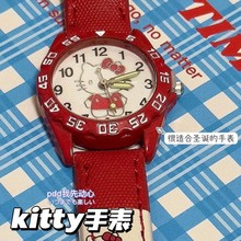 小红书卡通猫电子表创意石英手表可爱百搭学生卡通腕表