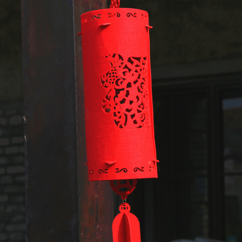 长灯笼批发新年花灯diy春节装饰无纺布灯笼挂饰福字宫灯厂家直销