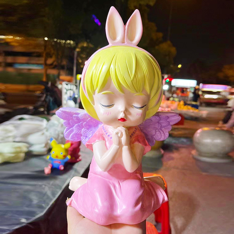 Children's Diy Angel Non-Coloring Plaster Doll White Embryo Vinyl Piggy Bank Square Night Market Stall Toy