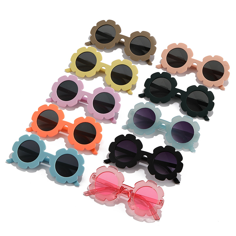 3109 Multi-Color Fashion Children's SUNFLOWER Sunglasses New Cross-Border Fashion Baby UV Protection Sunglasses PC Sheet
