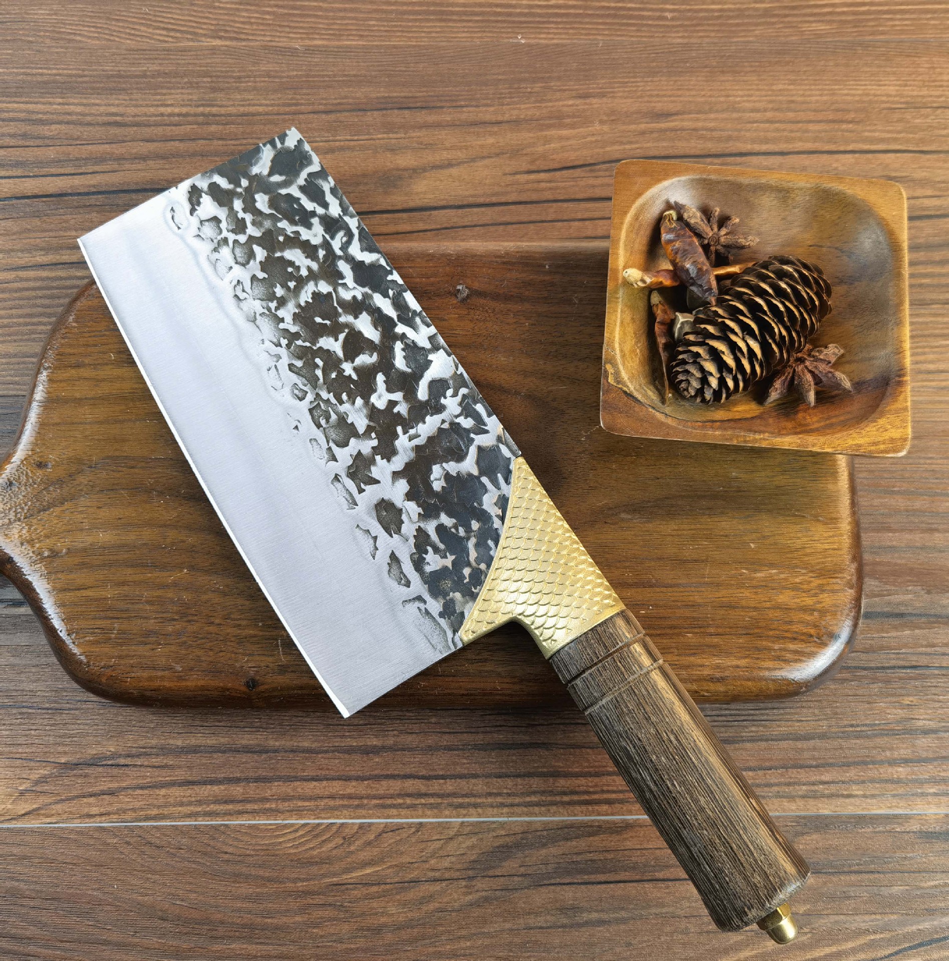 新款大足龙水金鳞手工锻打菜刀砍切两用刀不锈钢刀具厨房家用菜刀