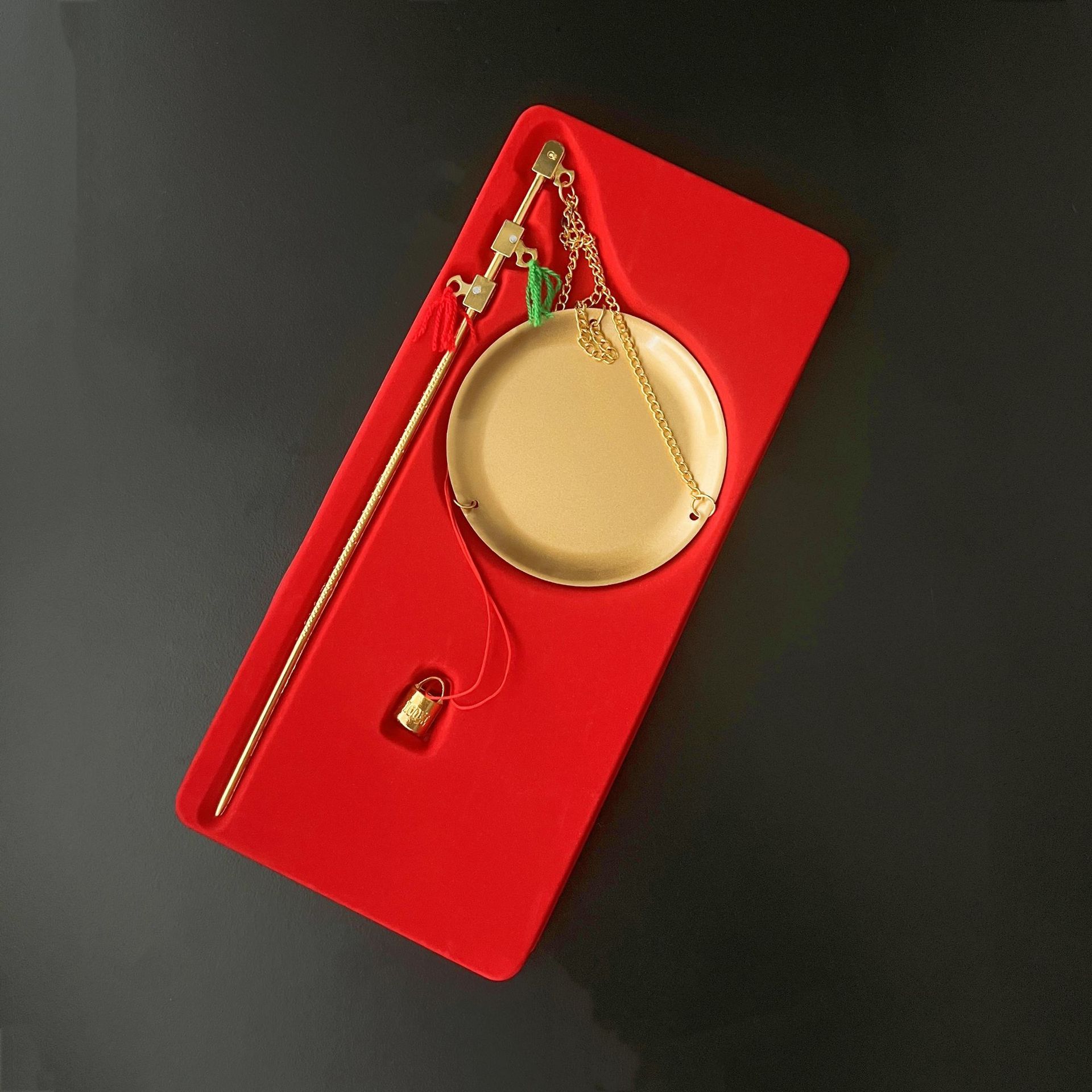 抓周铜称摆件乔迁新居搬家喜秤宝宝周岁生日抓阄小铜秤喜庆礼品