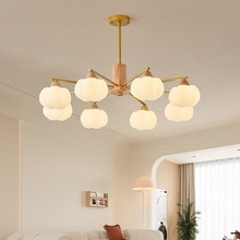 原木奶油风吊灯创意个性餐厅灯现代简约日式原木风卧室书房灯具