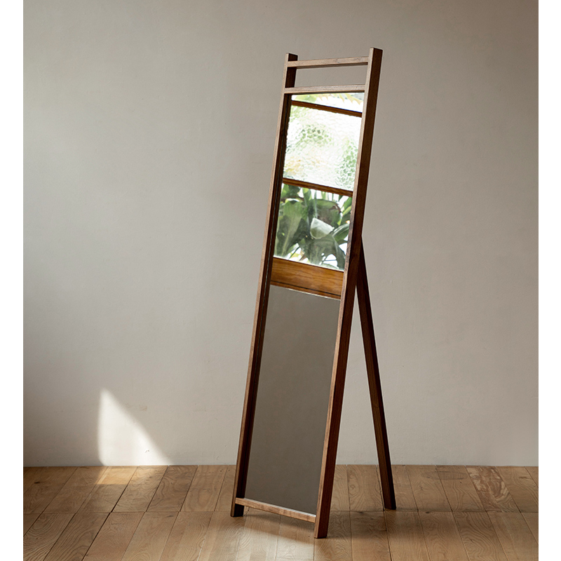 w7mumo 穿衣镜 黑胡桃木全身镜实木落地镜试衣镜卧室镜子其他