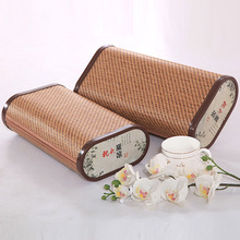 0RKW汗蒸房专用天然竹子枕长方形单人护颈椎凉席保健空心枕头新品