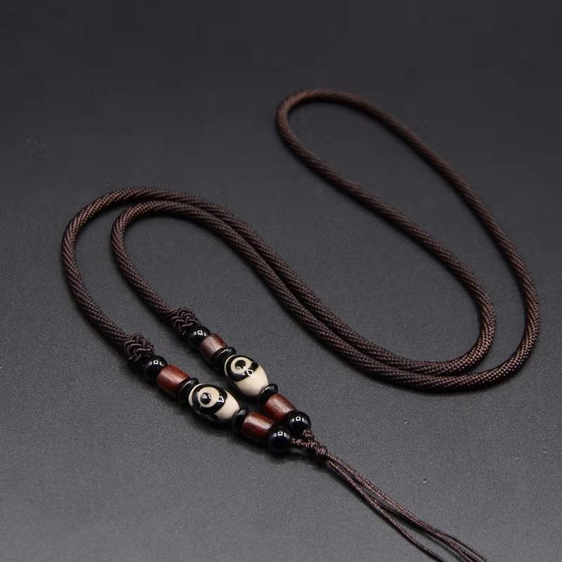 西藏九眼天珠项链绳玛瑙天珠挂链天珠挂绳玉牌佛牌