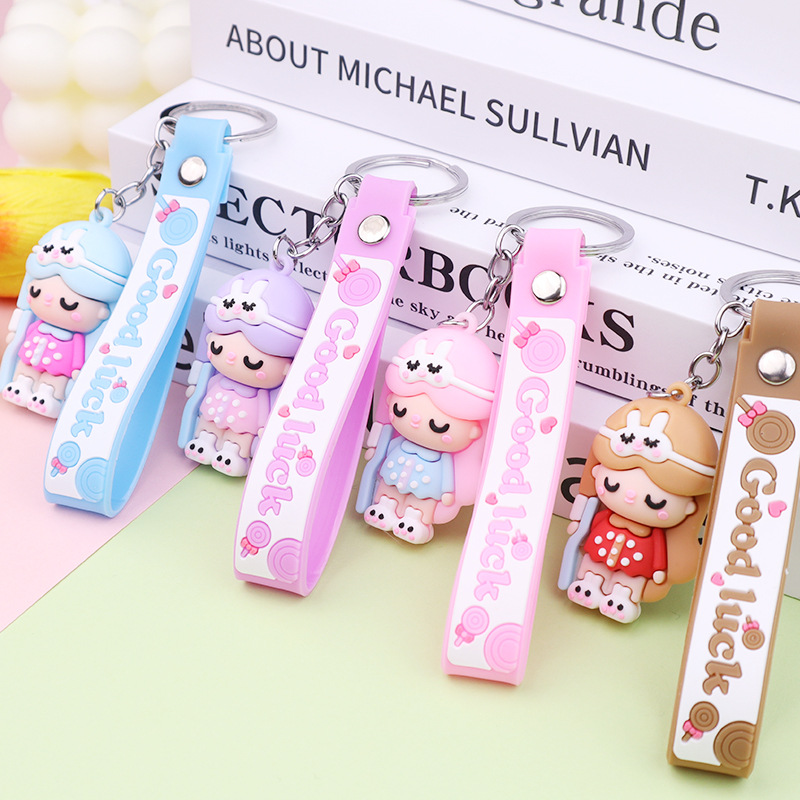 New Cartoon Secret Doll Keychain Doll Pendant Couple Bags Accessories Students Push Small Gifts in Stock