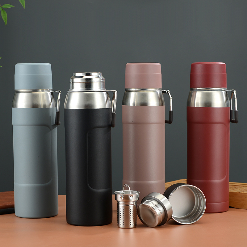 Cross-Border Foreign Trade 304 Stainless Steel Portable Mountaineering Heat and Cold Insulation Large Capacity Kettle Thermos
