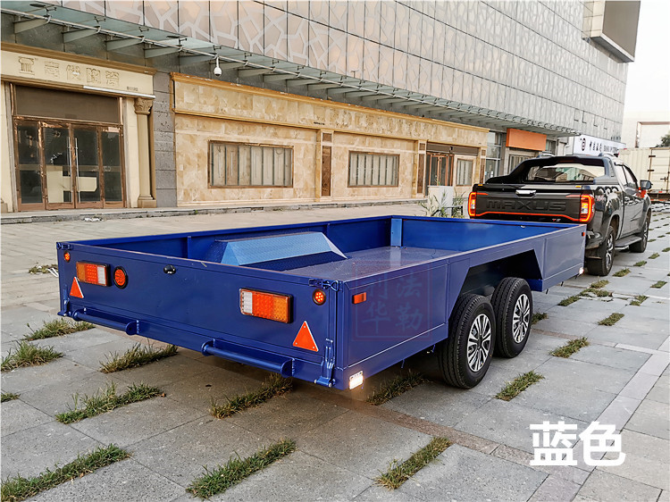 汽车后挂式拖车拖斗越野赛车运输拖车可上牌落户双轴平板拖挂车
