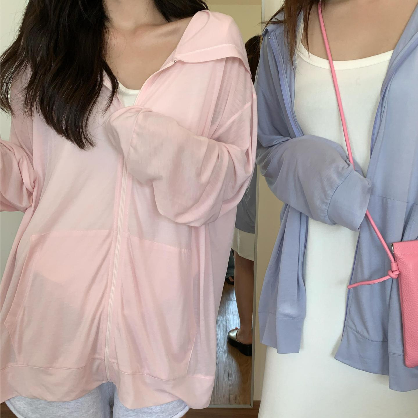 11an广州十三行夏季大码女装连帽开衫轻薄透气防晒衣外套女a1515