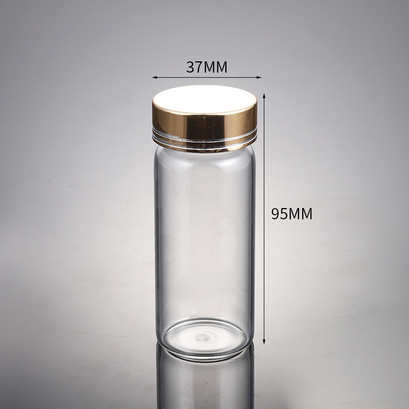 37*75/37*95/37*123 Three Cosmetics Storage Bottle Transparent Glass Jar Essence Bottle Factory Wholesale