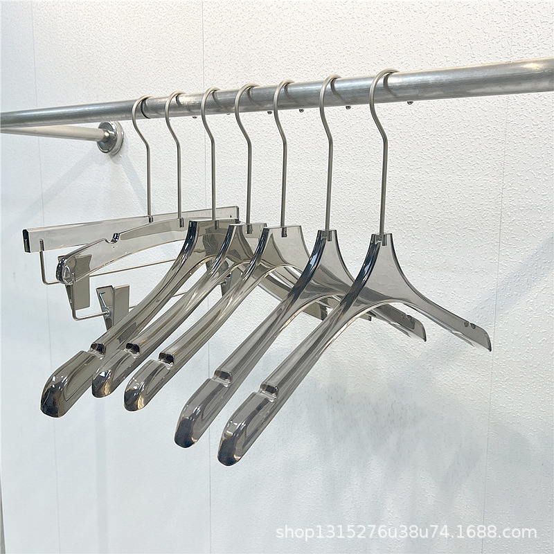 Acrylic Transparent Smoky Gray Crystal Hanger Clothing Store Special Women's Wedding Dress Clothes Hanger Trouser Press Wholesale