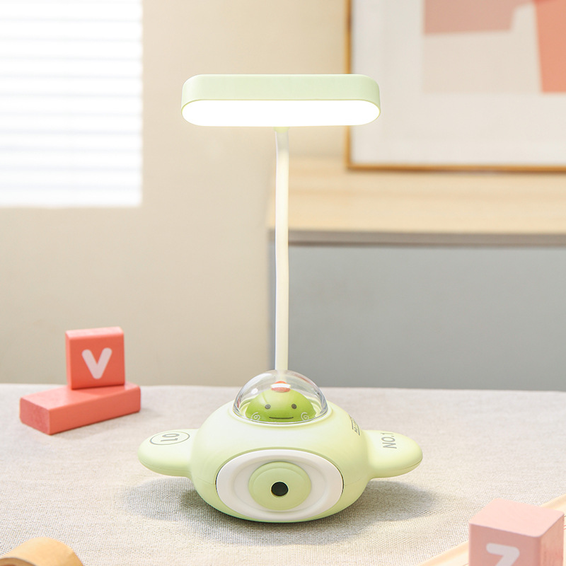 Cute Little Plane Table Lamp Student Eye-Protection Lamp Learning Reading Light Children Charging Small Night Lamp Office Decoration