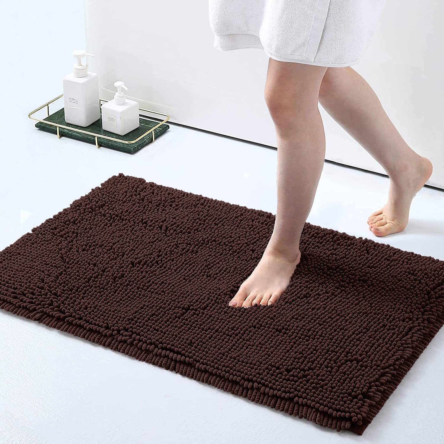 Cross-Border Long Wool Thickened Chenille Mat Bathroom Non-Slip Absorbent Floor Mat Bedroom Living Room Carpet Entry Door Mat