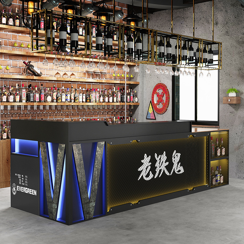 美式商店收银台前台 酒吧ktv铁艺吧台柜台火锅店健身房餐厅吧台柜