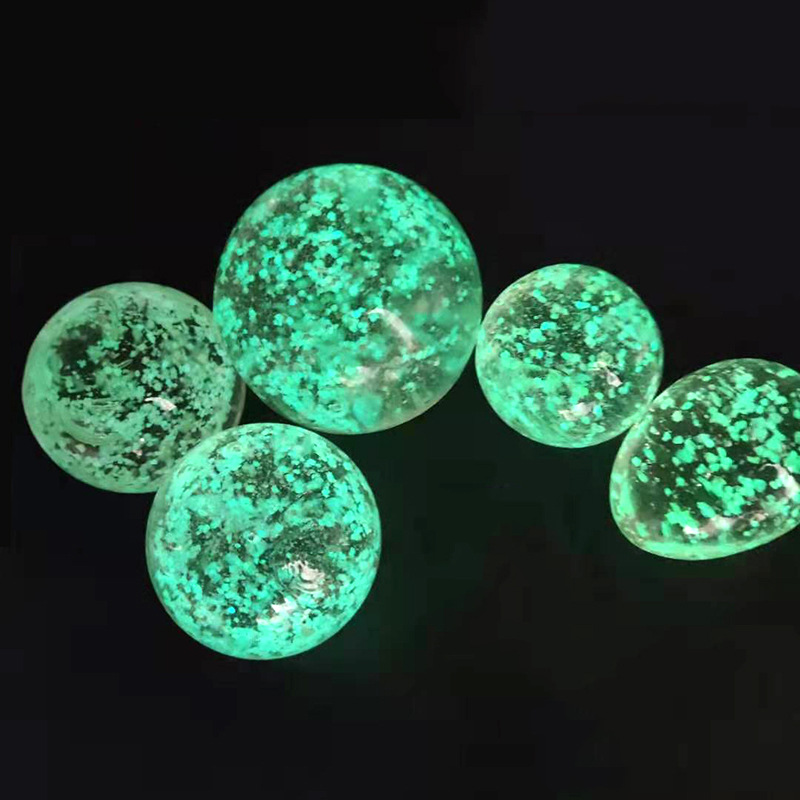 定制彩色夜光玻璃球 5厘米夜明珠玻璃礼品装饰球荧光球玻璃花球