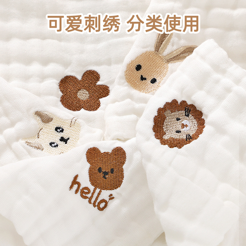 Baby Saliva Towel Summer Thin Good-looking 1-2 Years Old Newborn Baby Cotton Class a Six-Layer Gauze Small Square Towel