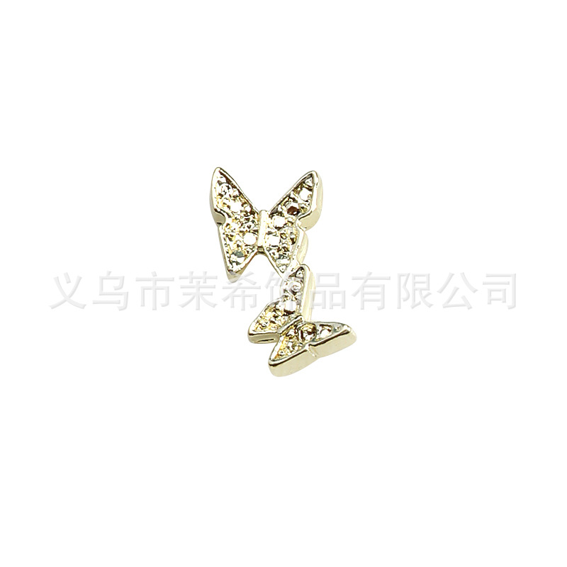 Fairy Internet Hot New Alloy Conjoined Butterfly Three-Dimensional Nail Ornament Japanese Style Mild Luxury Style Metal Nail Accessories