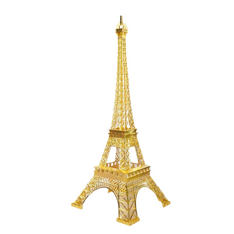 Golden Eiffel Tower Model Photo Props Decoration Hot Sale Home Decorations TikTok Red Belt Box