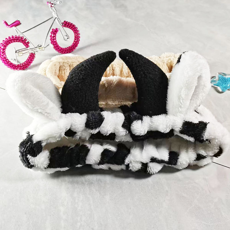 Super Cute Horn Hair Band Sweet Dairy Cattle Hair Band Makeup and Face Wash Mask Headband X-Niu Ren New Accessories