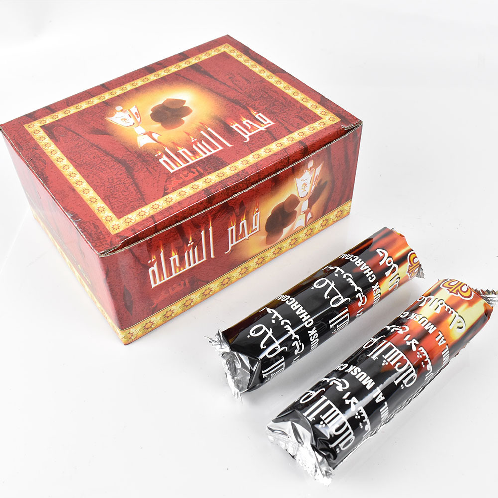 阿拉伯水烟炭酒吧水果味膏水烟用碳一盒100颗工厂直销外贸水烟炭