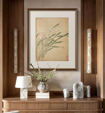 法式中国风复古客厅装饰画新中式玄关柜餐厅卧室挂画古典花卉壁画
