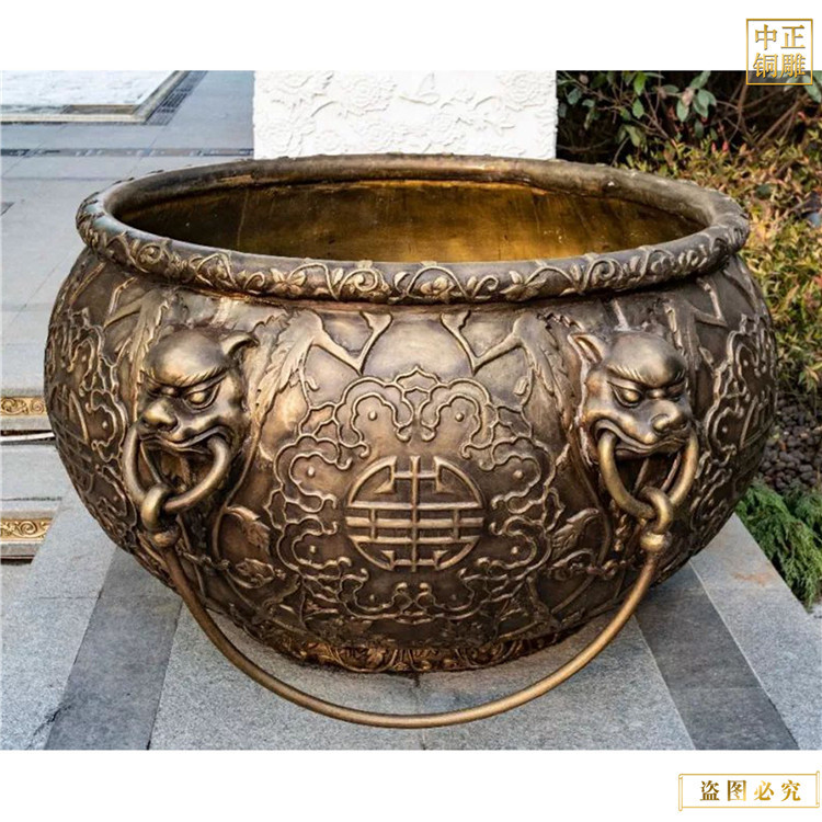 2米大铜缸仿古大铜缸商家养鱼铜缸故宫里的铜缸艺术雕塑