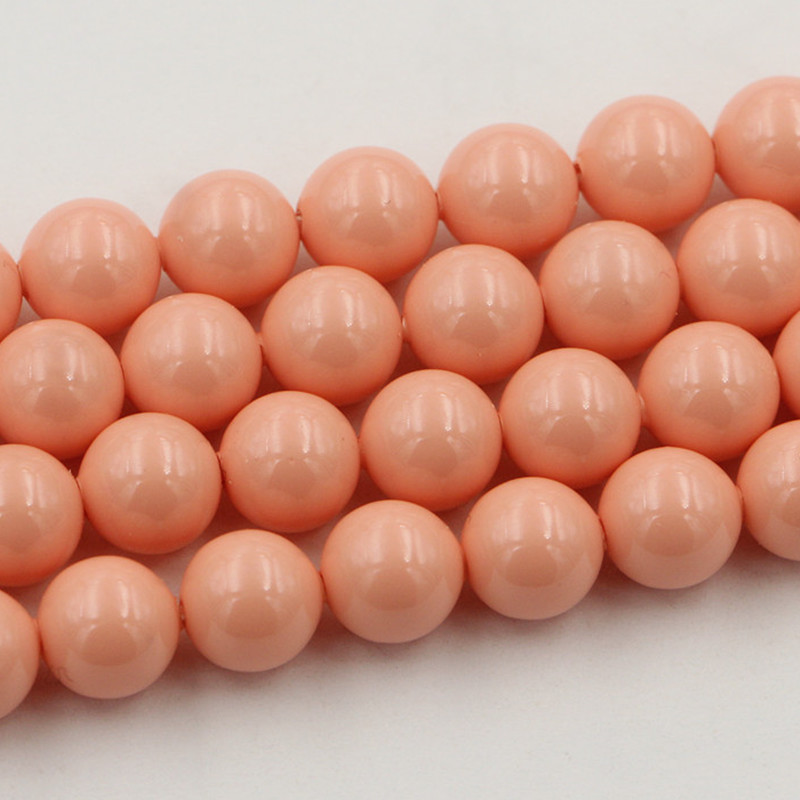 施家奥地利水晶5810通孔珍珠pinkcoralpearl716珊瑚粉diy散珠