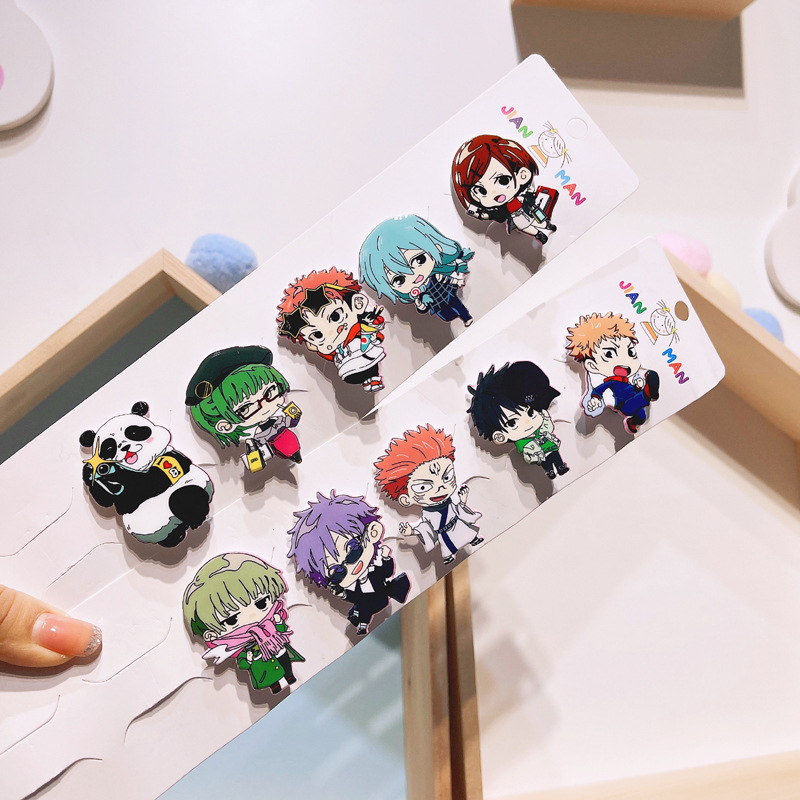 简漫日本儿童卡通动漫咒术回战一字边压鸭嘴夹发夹头饰批发饰品