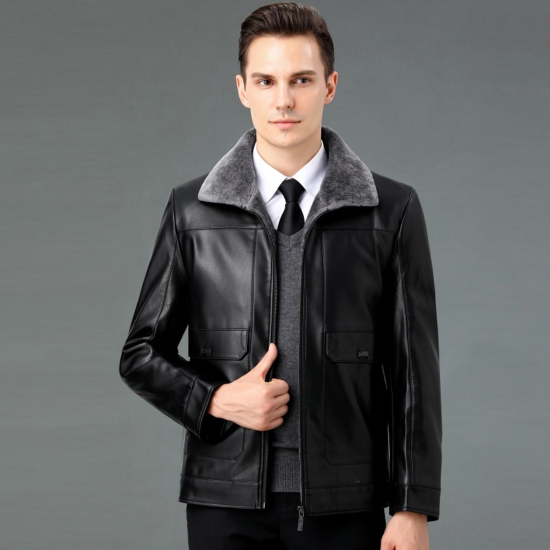 海宁冬季男士正品牌男装真皮绵羊皮皮衣大衣短款皮毛一体保暖外套