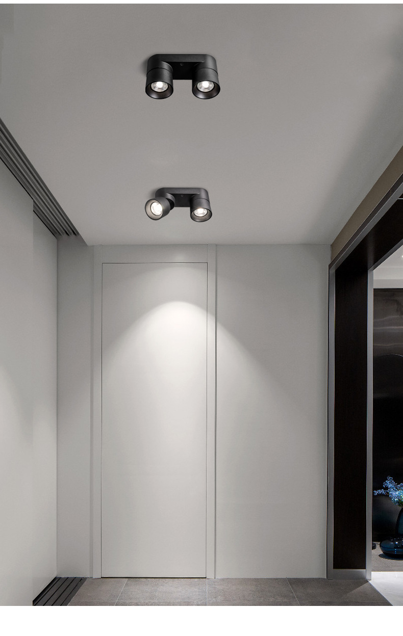 厂家直销 双头折叠款明装射灯 双头折叠明装cob筒灯20w30w