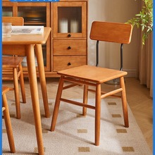 实木餐椅家用现代简约靠背椅北欧餐厅餐桌椅子日式单人书房书桌椅
