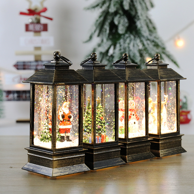 Christmas Storm Lantern Crystal Lamp Santa Claus Lamp Christmas Party Decoration Christmas Ornament Christmas Gift