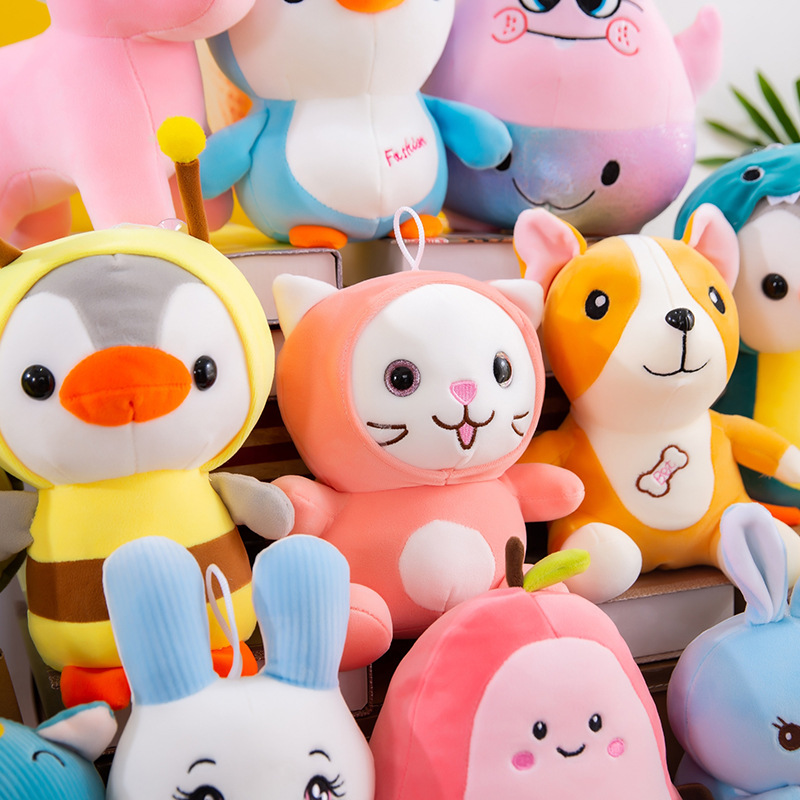 抓机娃娃小公仔地摊套圈圈玩具毛绒玩具婚庆抛洒娃娃礼品8寸玩偶