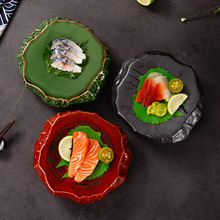 创意石纹陶瓷盘子日式板前料理刺身盘寿司盘会所餐厅烤肉意境菜盘