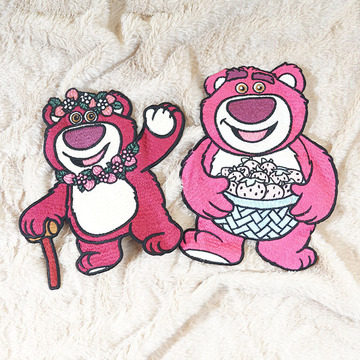 草莓熊大号刺绣补丁贴大面积卡通时尚潮流可爱小熊衣服辅料破洞修