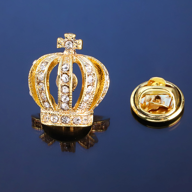 金色皇冠男士胸针胸花蝴蝶扣胸章徽章西服外套简约挂饰襟章