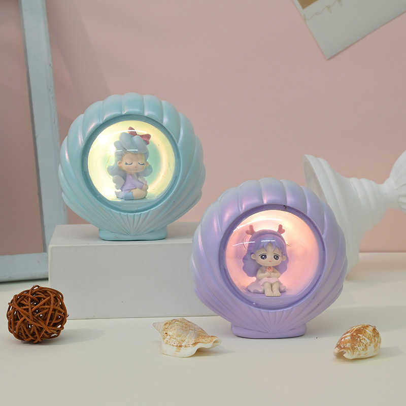 Creative Girlish Heart Doll Cartoon Star Light Decoration Cute Girl Bedroom Bedside Small Night Lamp Qixi Gift