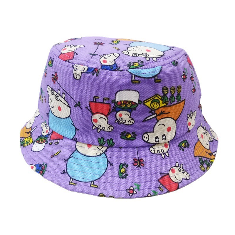 New Children's Cartoon Printed Bucket Hat Kids Cute Bucket Hat Outdoor Breathable Sun Hat Sun Protection Hat