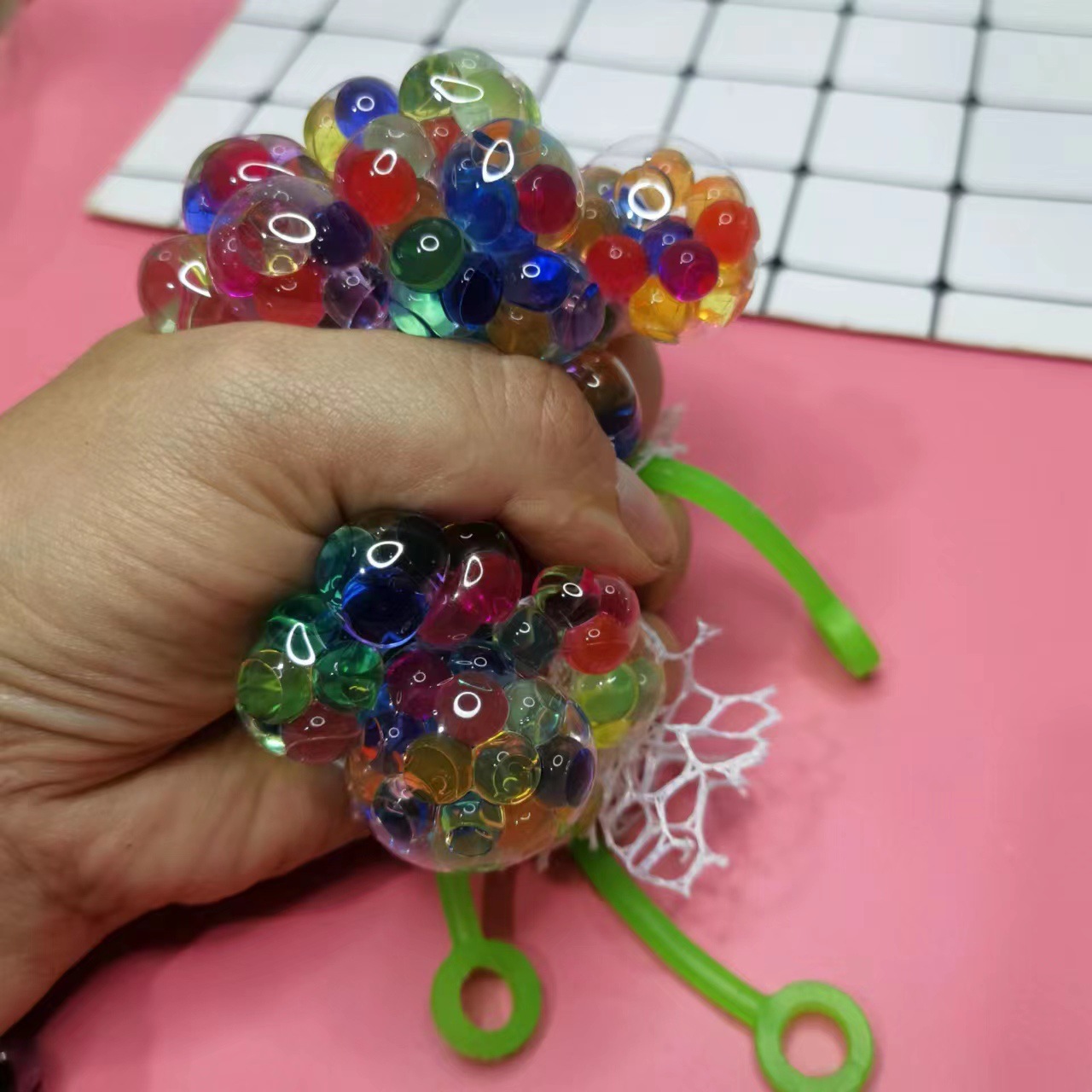 with Rope Vent Grape Ball 4.5cm with Rope Colorful Beads Grape Ball Rope Handle Colorful Beads Grape Ball Squeeze Toys