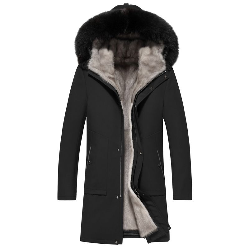 男士貂皮真皮水貂皮克服整貂银兰貂内胆皮大衣冬