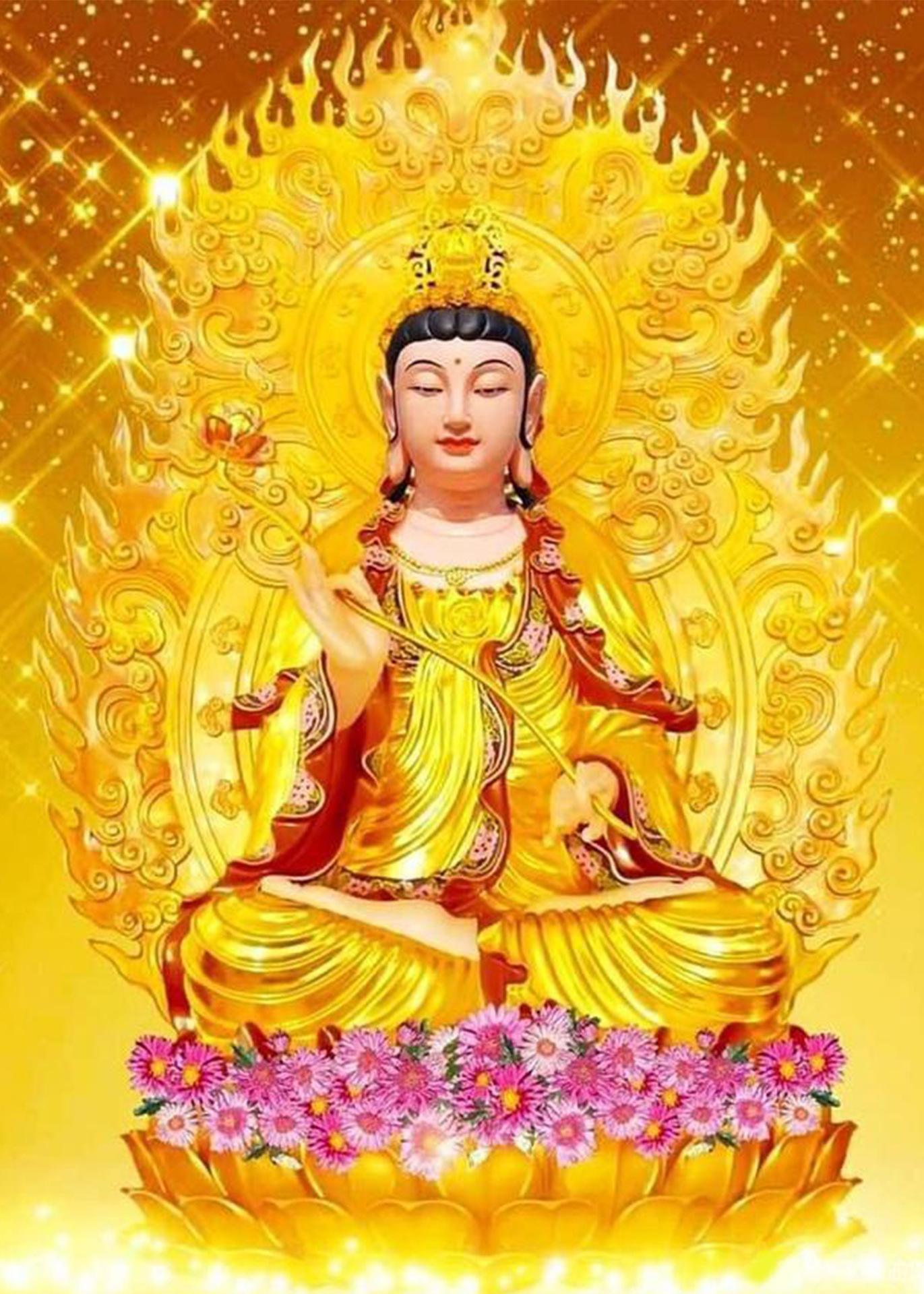 十字绣代发钻石画金色佛像文殊菩萨佛祖十字绣自己绣diy