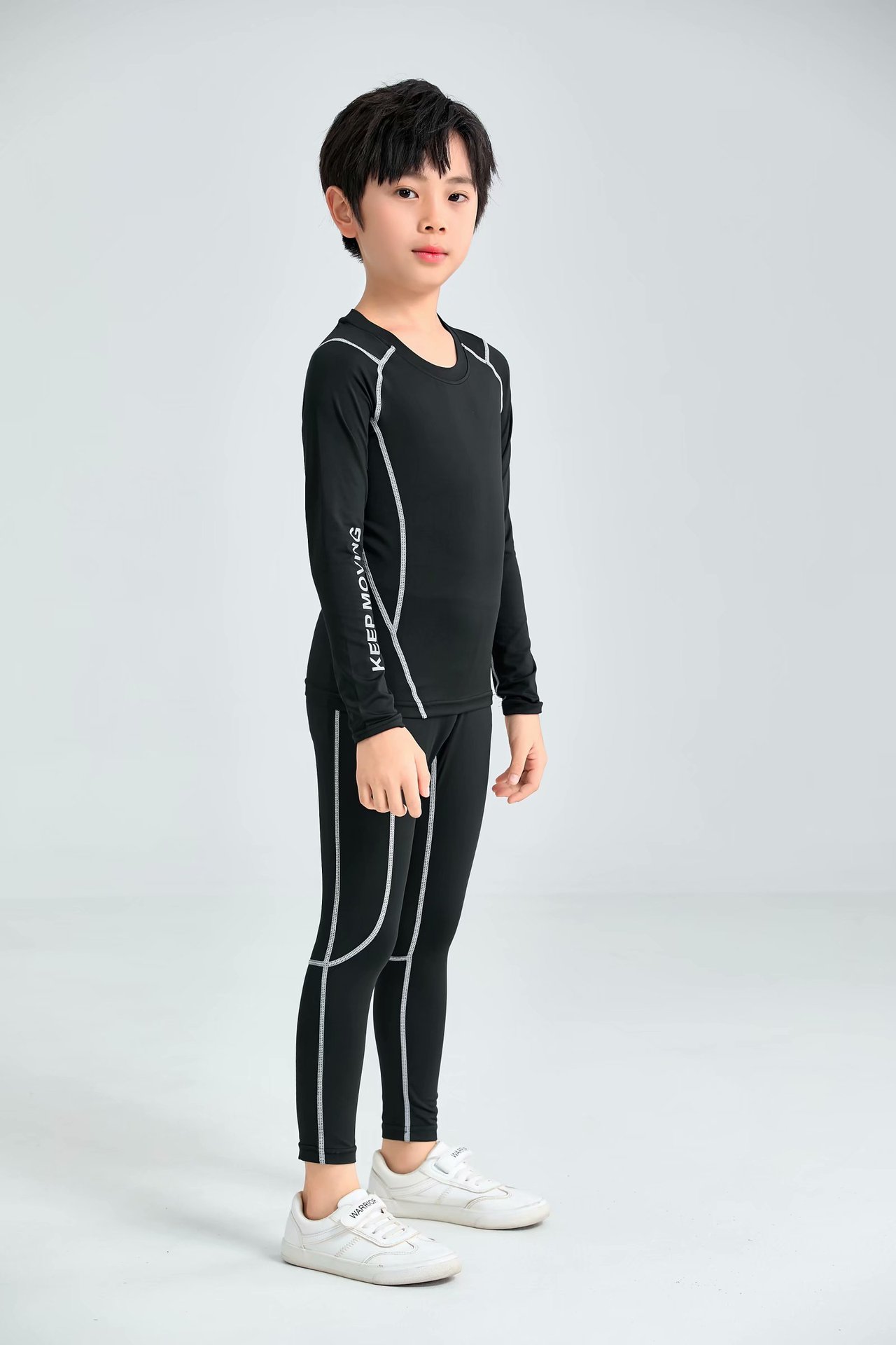秋冬儿童运动紧身衣训练服男童篮球足球速干衣运动套装打底健身服