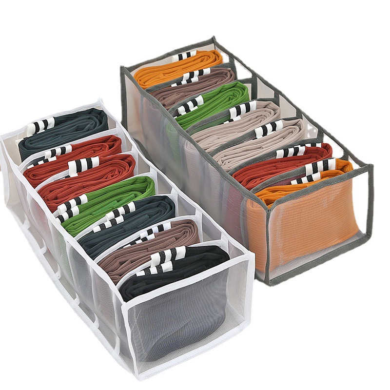 Pants Clothes Mesh Storage Box Artifact Wardrobe Drawer Clothing Separated Buggy Bag Jeans Organizing Storage Boxes