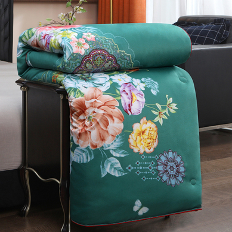 仿蚕丝宫廷丝绸印花冬被春秋被芯加厚保暖单人双人学生宿舍棉被太