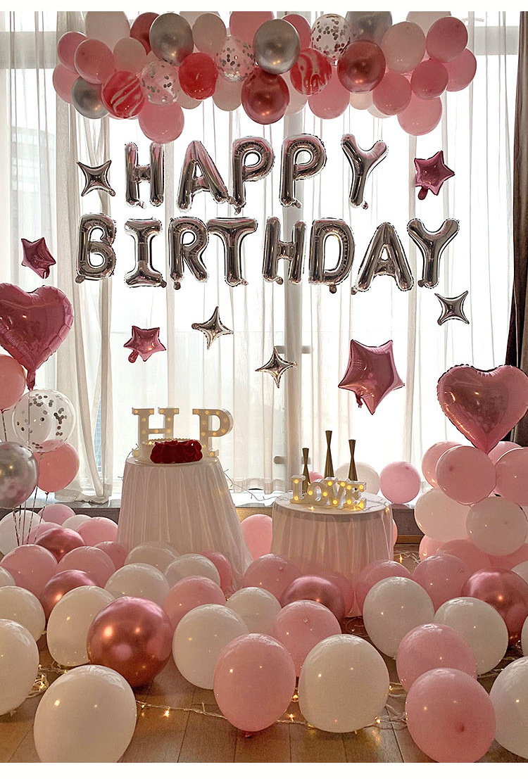 成人生日气球套装男女生日浪漫创意派对场景布置背景墙装扮套餐