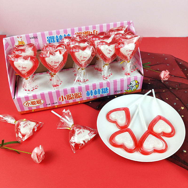 糖爱心大红棒棒糖花束网红手工喜糖婚庆情人节日儿童糖果批发包邮