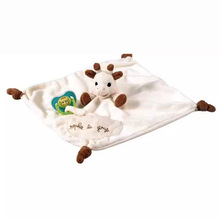 苏菲小鹿婴儿玩具有机毛绒安抚巾玩偶带奶嘴夹绣字
