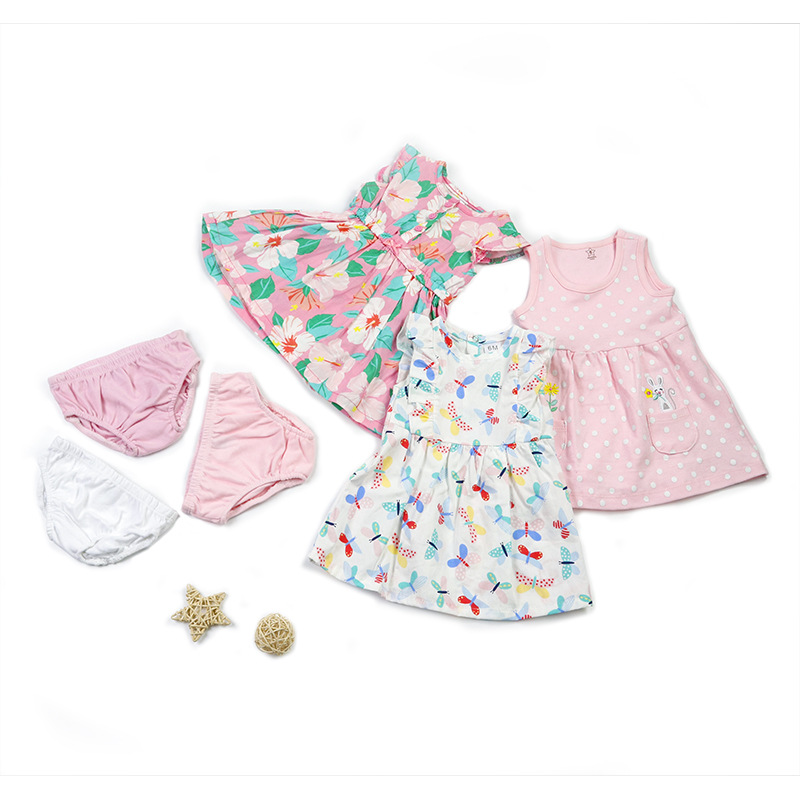 2022 Baby Foreign Trade European and American Floral Baby Dress Summer New A- line Dress for Girls Aged 0-3 Summer Wear