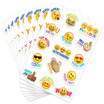 150贴儿童奖励表情包贴纸emoji英文小图案鼓励手帐素材装饰贴画